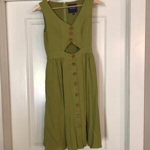 ModCloth Linen Blend Button Front Dress, Size XS